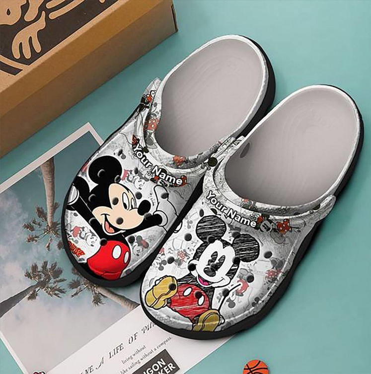 Mickey Mouse Personalized Name Clog Shoes Heiheiworld